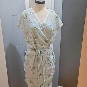 Floral Wrap Pajama Set (Robe And Camisole)